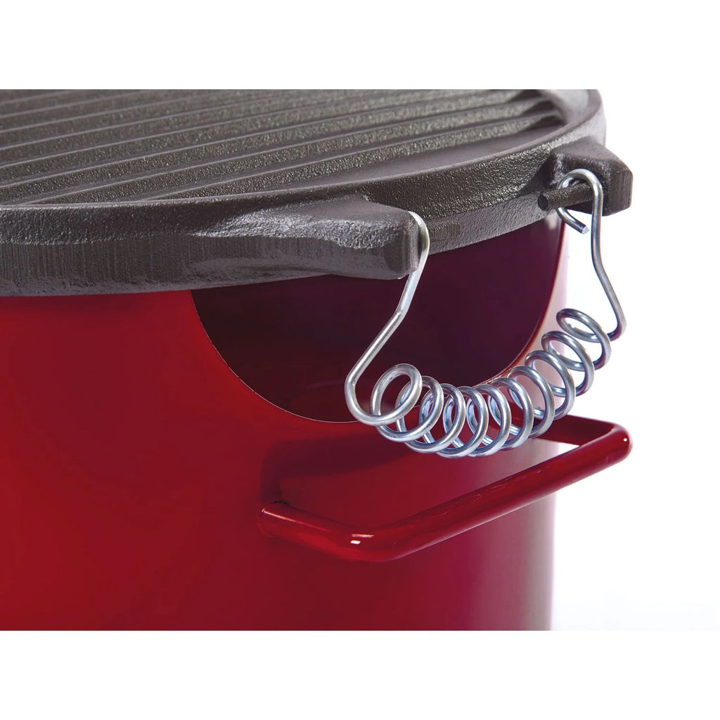 Barbacoa De Etanol 0.5l En Acero Rojo Y Plancha Redonda De Hierro