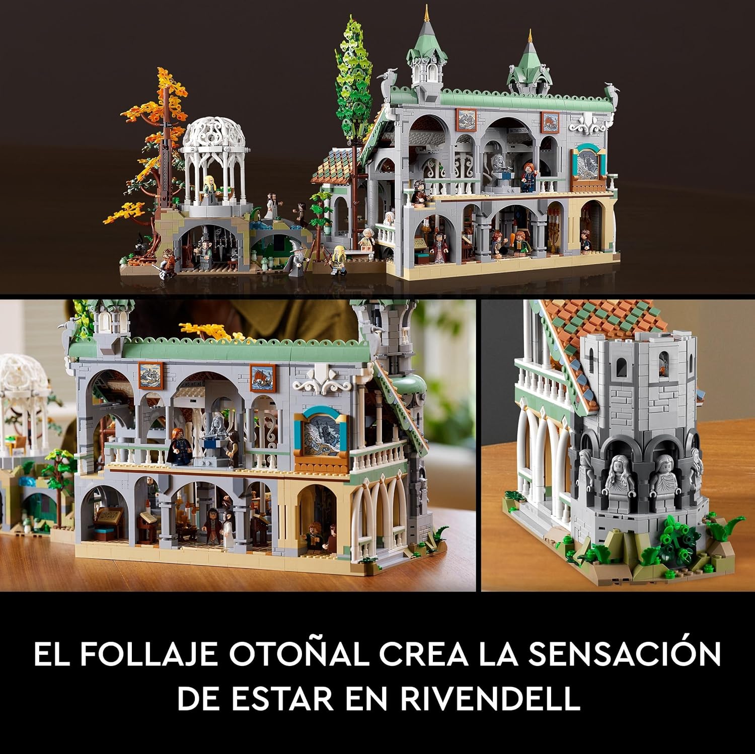 Icons EL SEÑOR DE LOS Anillos: RIVENDEL - Regalo por el Día del Padre - Maqueta para Construir de la Tierra Media - Gran Set con 15 Minifiguras Inc. Frodo, Bilbo, Gandalf y Legolas 10316