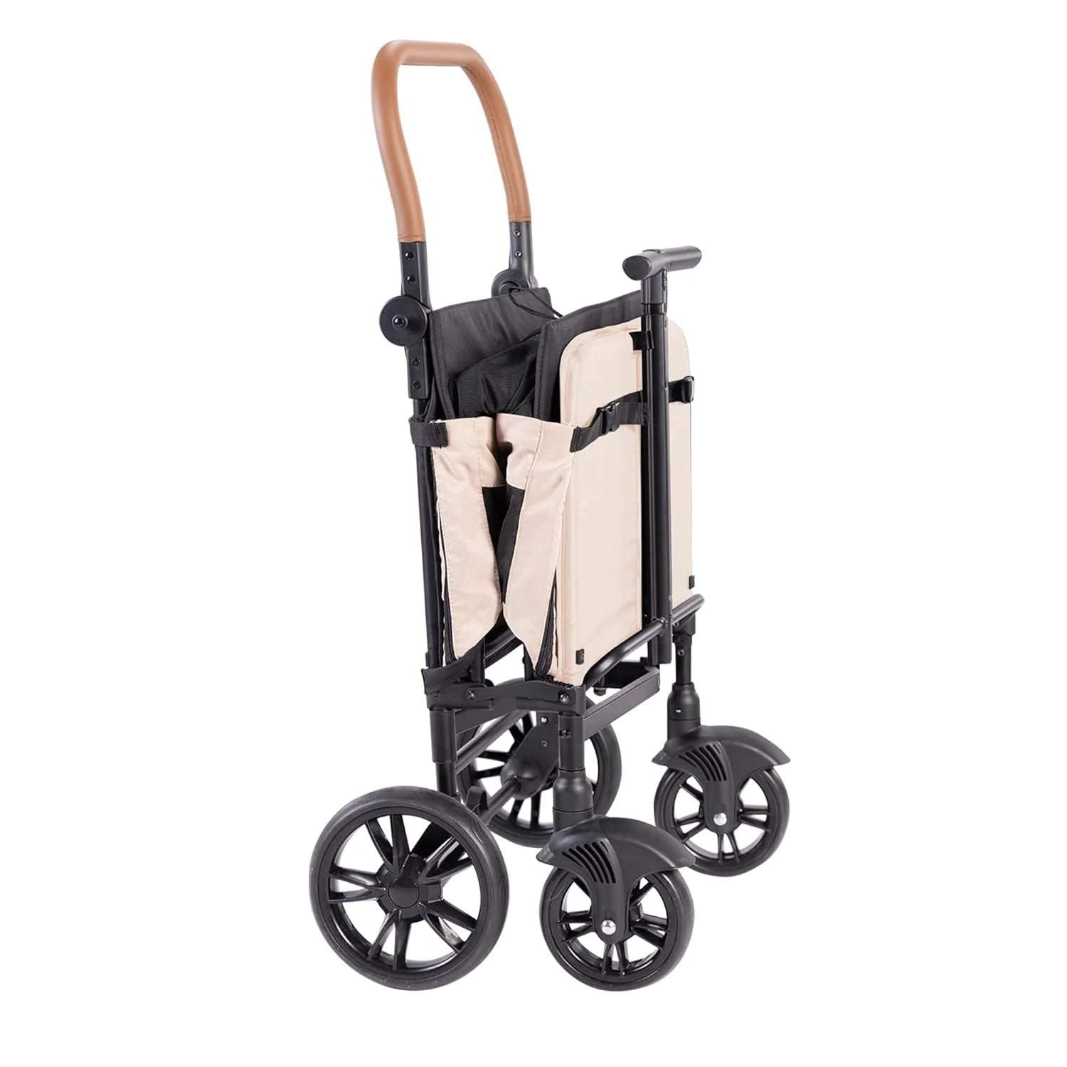 Yvolution Easy Folding and Storage Wagon with Awning - Folding Wagon for Kids, Cargo and Garden, Side Opening Cart for 2 Kids, Adjustable Push and Pull Handle, Front Door with