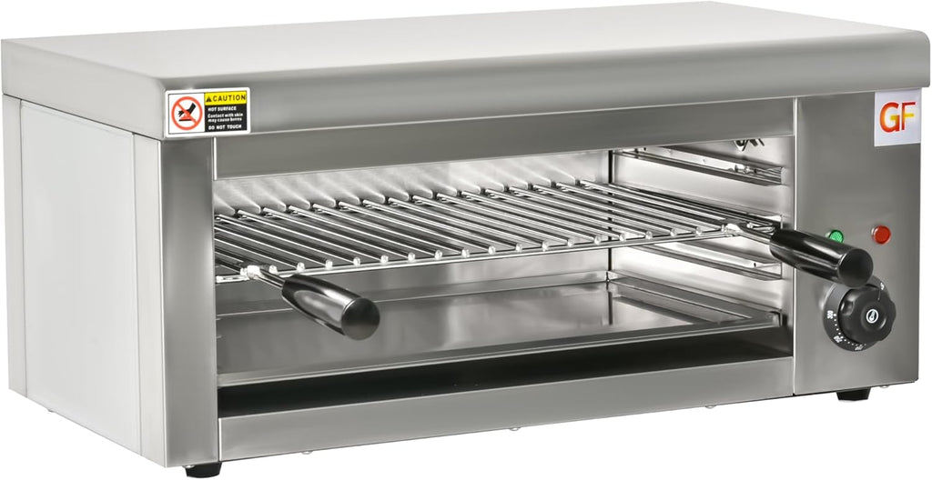 Salamandra Profesional Eléctrica 2000 W – Acero Inoxidable 18/10 – Temporizador 30 min – 50-300 °C – Uso Industrial Hostelería