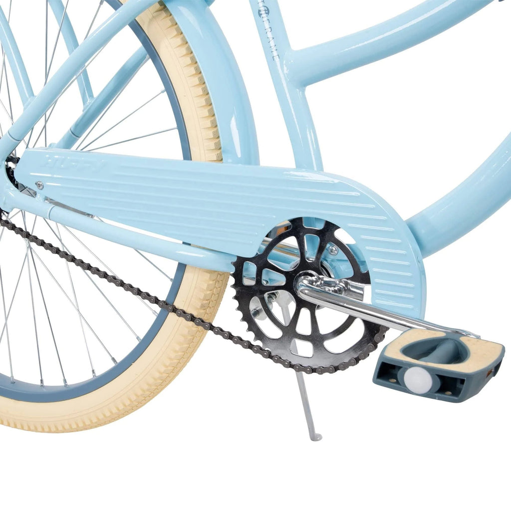 2025 Bicicleta Cruiser Clásica Huffy Nel Lusso con cuadro Perfect Fit, Mujer, Azul Claro, 26"