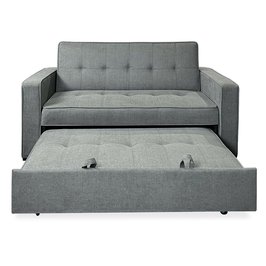 Sofá Cama De 2 Plazas Modelo Vienna Con Reposabrazos, Gris, Diseño Moderno, Práctico Y Funcional