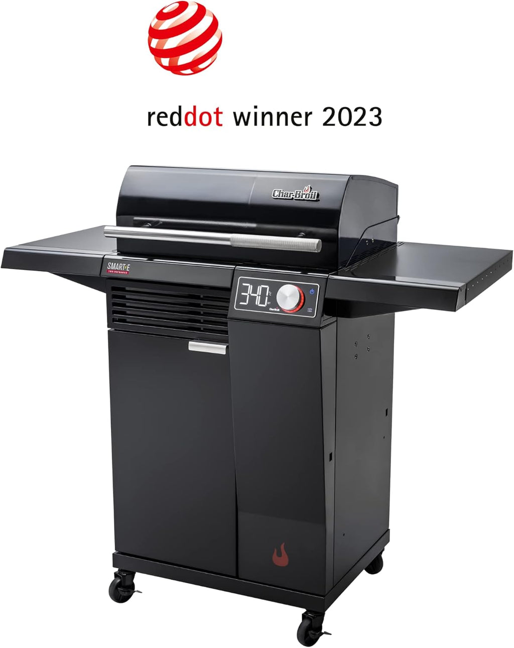 Char-Broil Barbacoa Eléctrico SMART-E - Barbacoa con E-POWER 90-370°C, control preciso de temperatura, función de limpieza - Óptimo para cocinar al aire libre, jardín y patio