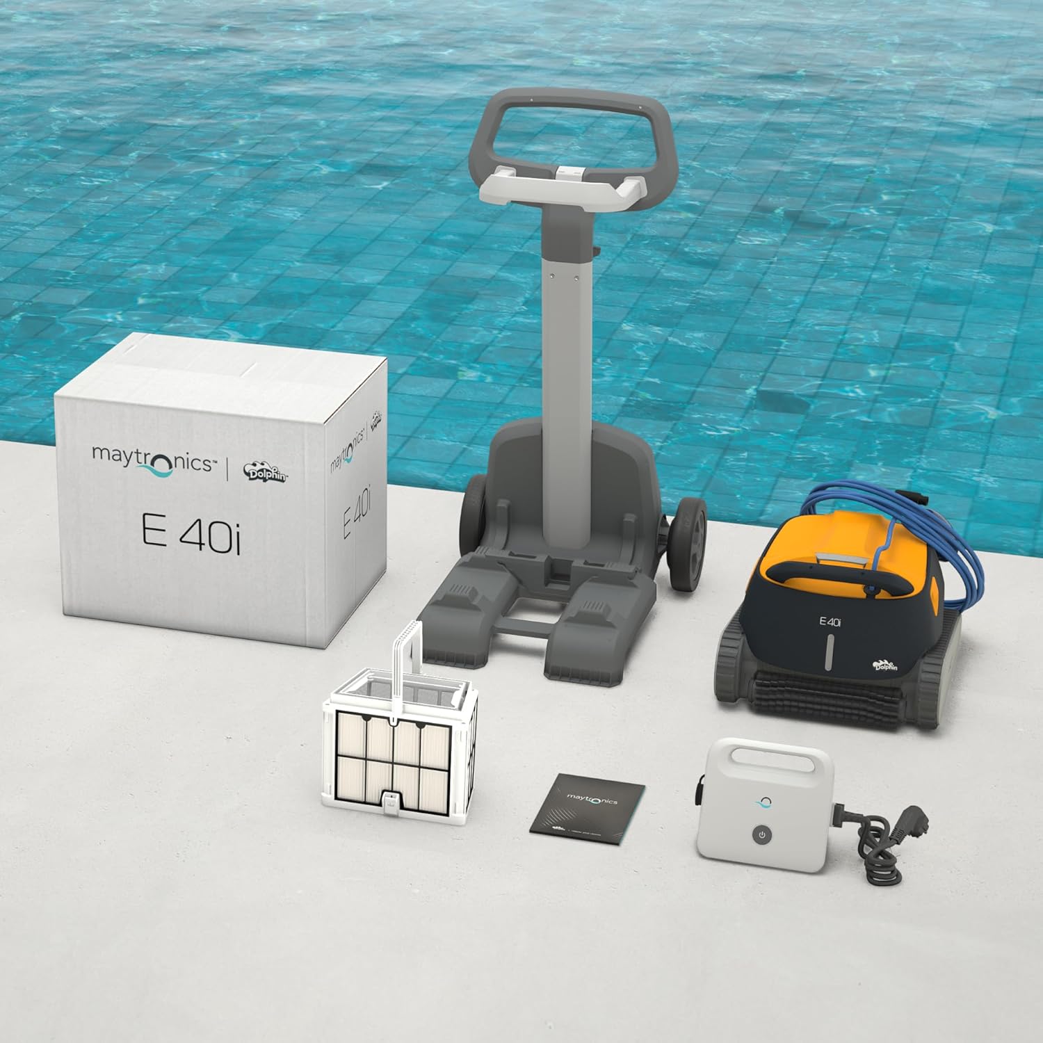 Dolphin E40i Robot limpiafondos automático para Piscinas enterradas de 12m - Limpieza de Fondo, Paredes y línea de flotación - Control por la App