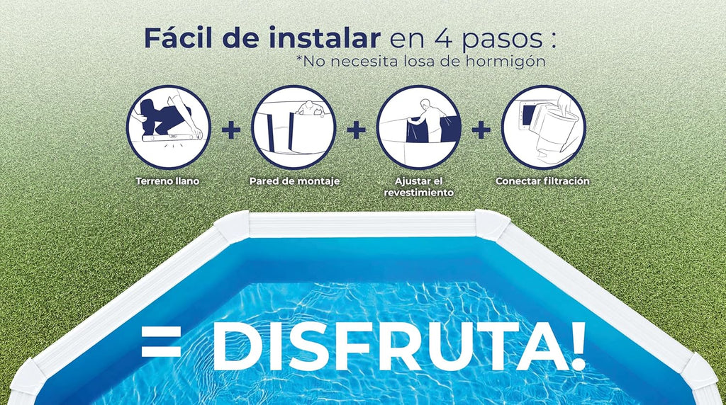 Piscina de Acero Elevada,Redonda con Aspecto Acero Blanco. Piscinas Desmontables para Jardín 550 x 132 cm - Piscina Gre KITPROV508 Atlantis.