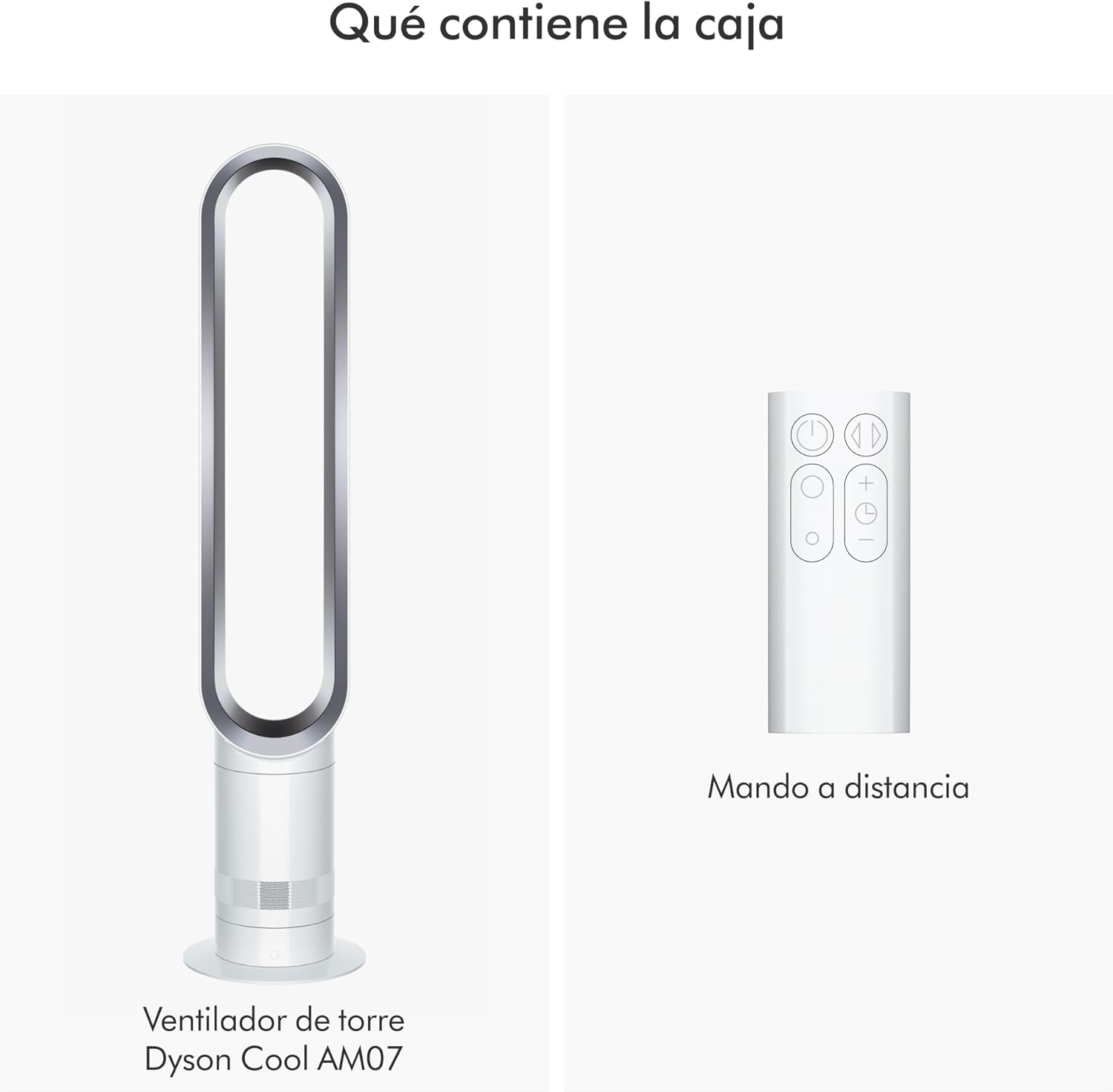 Cool™ Ventilador de torre (AM07) Air Multiplier™, ventilador sin aspas potente con tecnología Air Multiplier™ (Blanco/Plata)