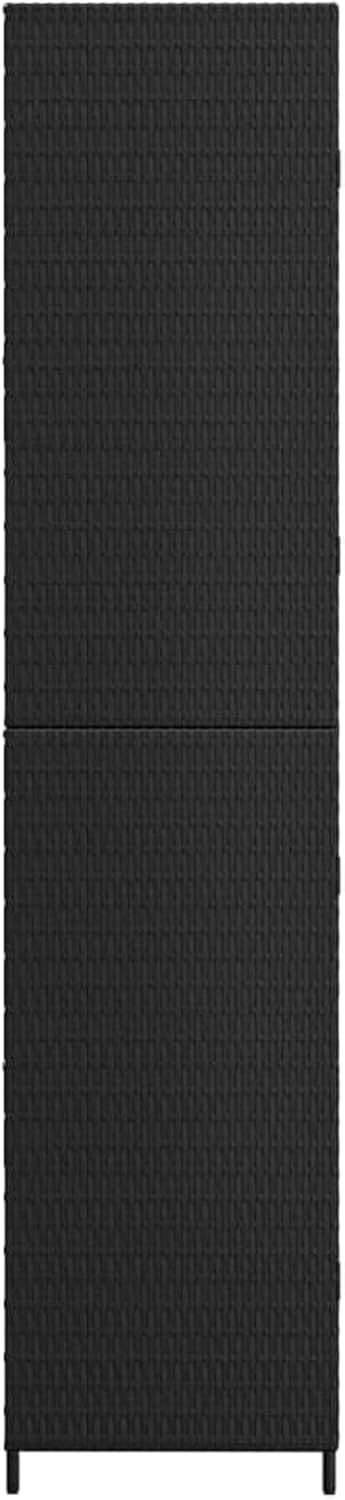 Armario de almacenaje de jardín ratán PE Negro arcones para Jardin Exterior 59x40x180 cm