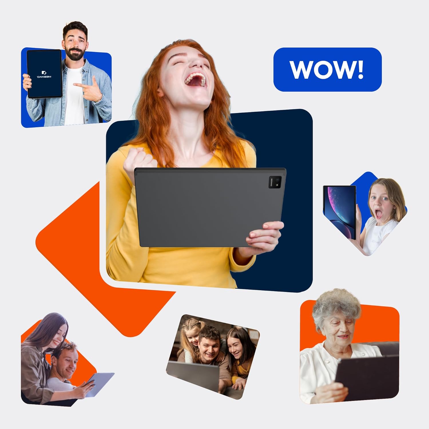 MESWAO 15.6 Pulgadas Tablet, 2025 Newest Mes-B3 Grande Tablet con Pantalla IPS, Helio G99 Octa-Core, 6GB RAM+128GB ROM(1TB TF), 12000mah, BT5.0, 2.4G/5G WiFi, Android 14, 32MP CÁMARA