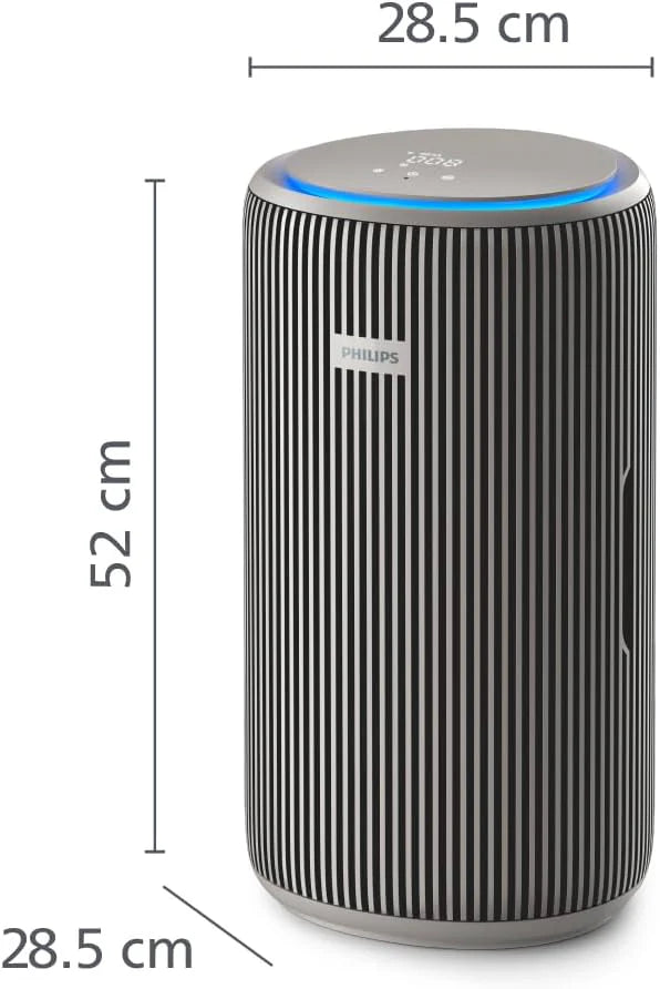 Philips PureProtect 3200 Series Smart Air Purifier, HEPA and Active Carbon Filter, CADR 500m³/h for 130m², Ultra-Quiet, Captures 99.97% Allergens, Connected App (AC3210/12)