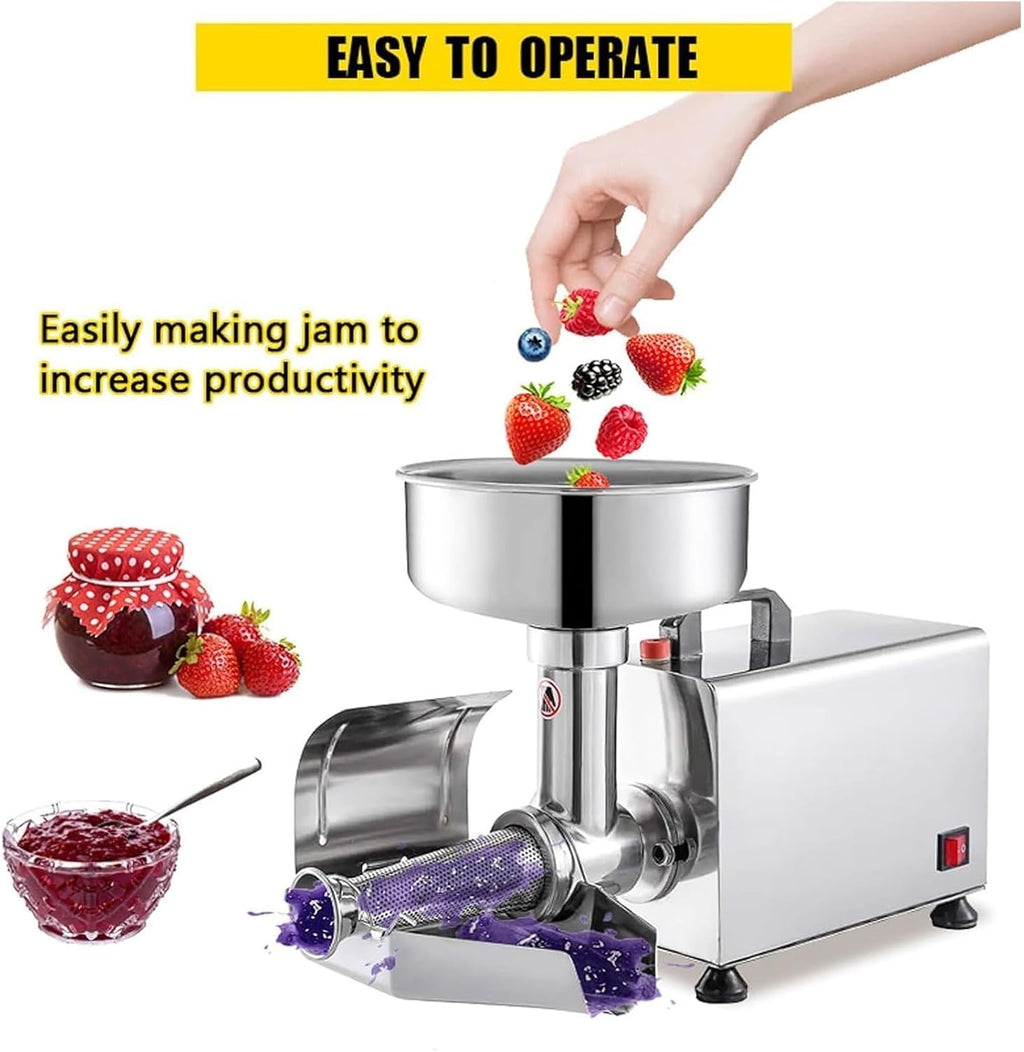 Prensa eléctrica de tomates y colador, procesador de alimentos comercial de acero inoxidable para salsa y jugo, 220 V