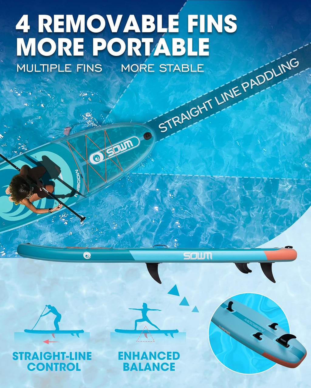 Tabla de Paddle Surf Hinchable 320cm con Accesorios Incluidos de Primera Calidad, Remo Ajustable, Bomba de Mano, Mochila de Transporte. 320 x 84 x 15 cm, Soporta hasta 158Kg