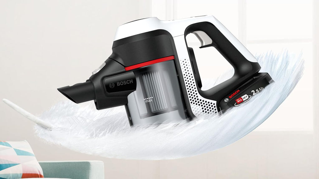 Bosch BBS611AM Unlimited Serie | 6 - Aspiradora 2en1 vertical y de mano, sin bolsa y sin cable, batería de 18V, color blanco