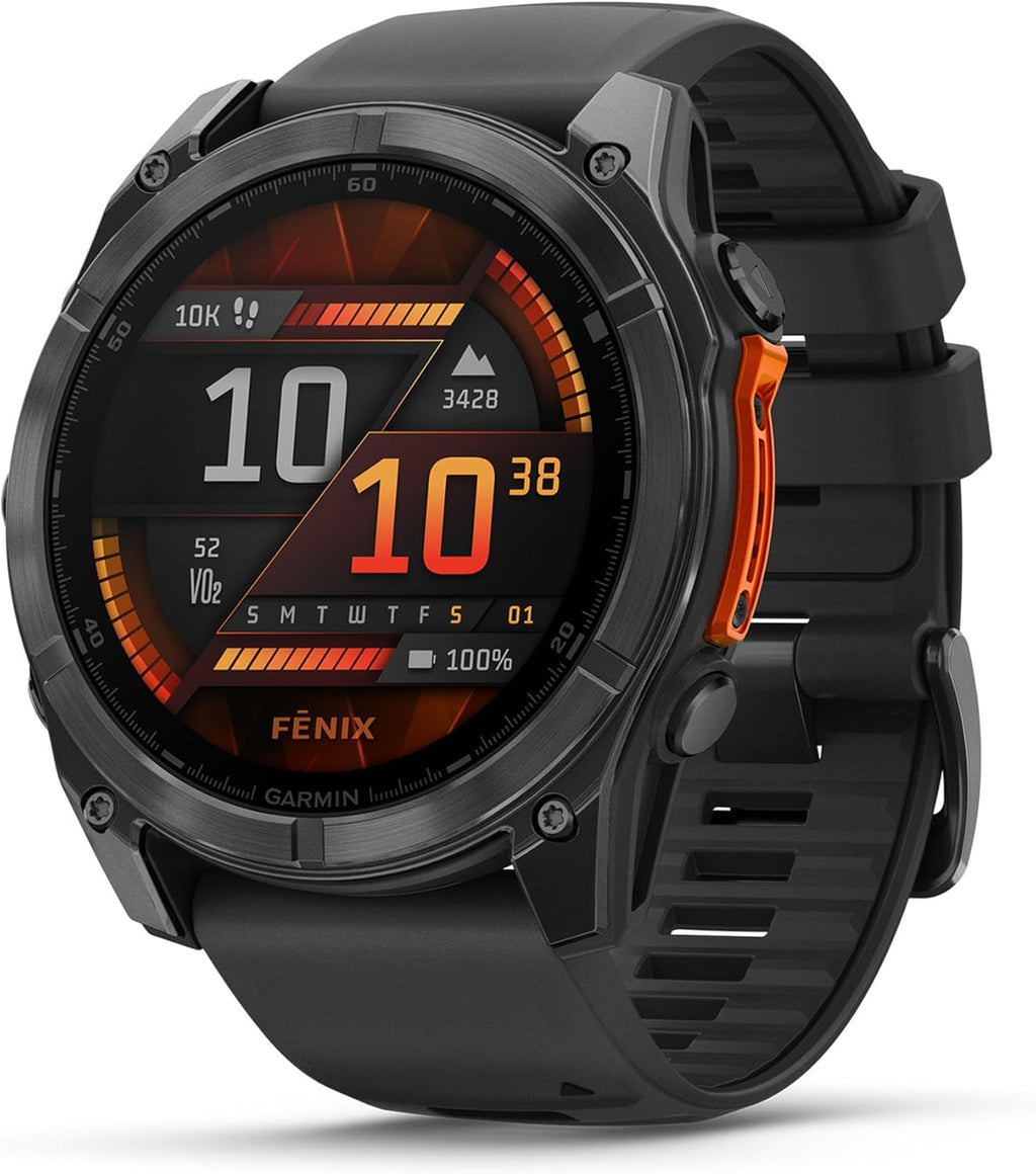 Garmin fēnix 8-51mm - Reloj de Alto Rendimiento GPS Multideporte con Pantalla táctil AMOLED, Linterna LED, Altavoz y micrófono Integrados, Mapas y hasta 29 días de autonomía, Negro