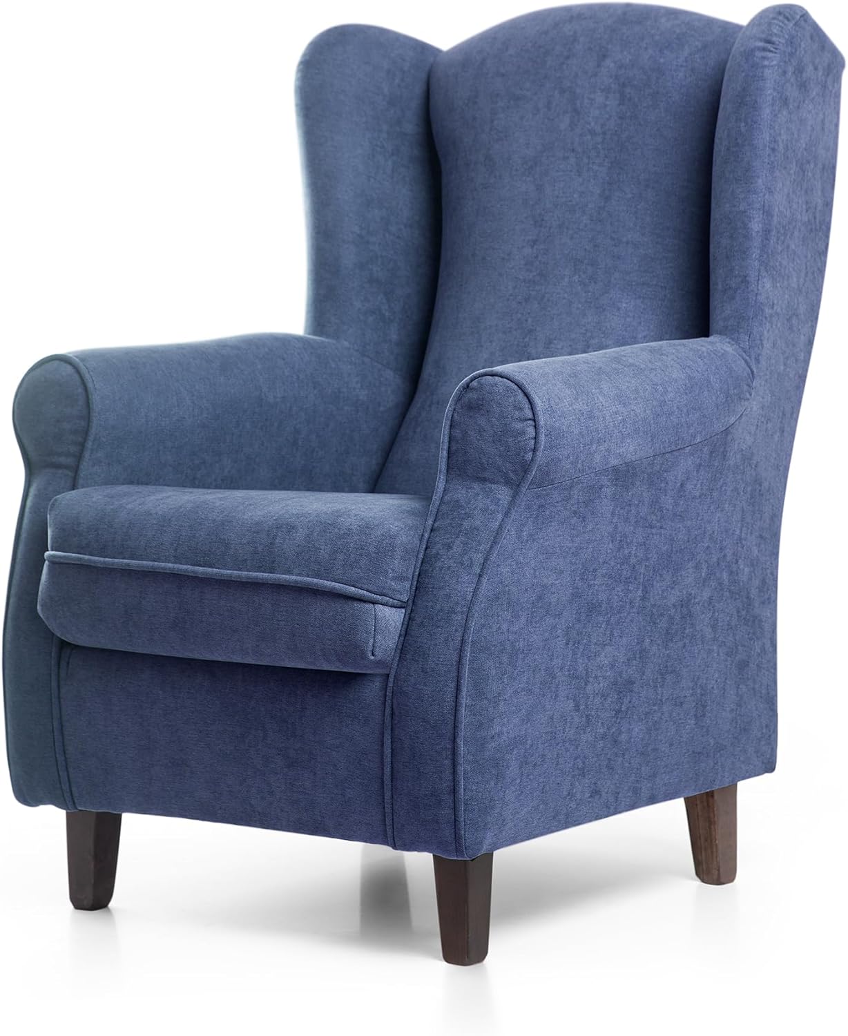 SUENOSZZZ-ESPECIALISTAS DEL DESCANSO SUEÑOS ZZZ - Sillón Irene, sillón orejero de Lactancia tapizado en Tela Anti Manchas Color Marrón, sillón butaca para Dormitorio, salón o habitación de bebé