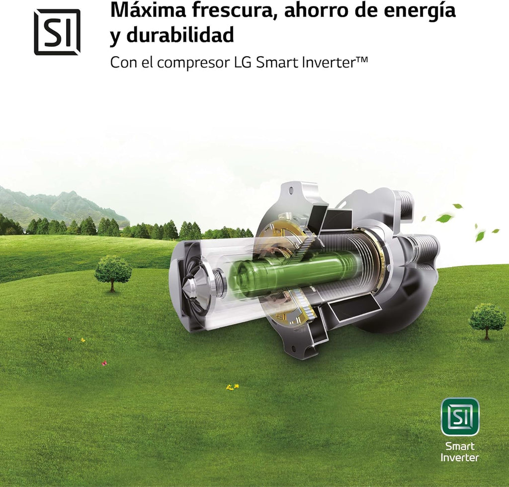 GBP61DSXGC - Frigorífico Combi No Frost, Congelador, Compresor Smart Inverter, Color Inox Antihuellas, 186 cm, 341 l