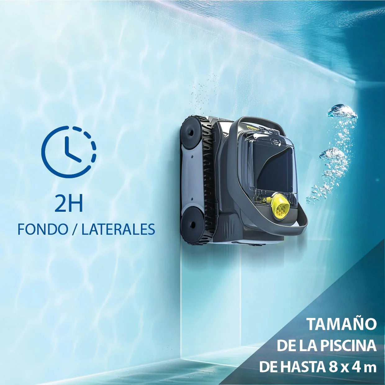 ZODIAC Pixel OP 32 Automatic Pool Cleaner Robot for Cleaning Pools up to 8 x 4 m. Lithium Battery, 2h Cycle, Fine Filtration, Transparent Window to Observe Dirt