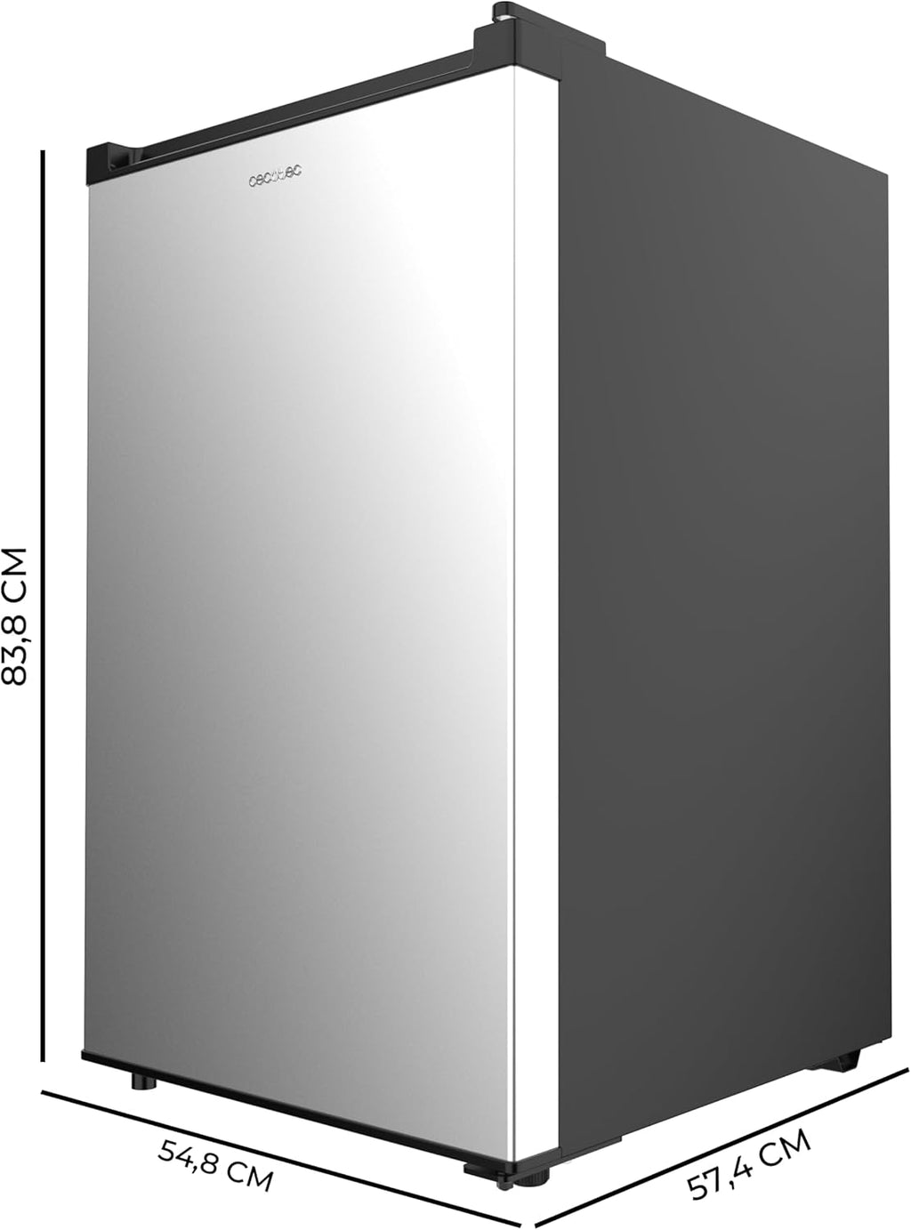Cecotec Congelador Vertical Sobremesa 97 L Bolero CoolMarket TF 97 Inox, Clase Energética E, Diseño compacto, Puerta reversible, 3 Cajones, Medidas 55,1 x 57,5 x 83,5 cm, Color Inox