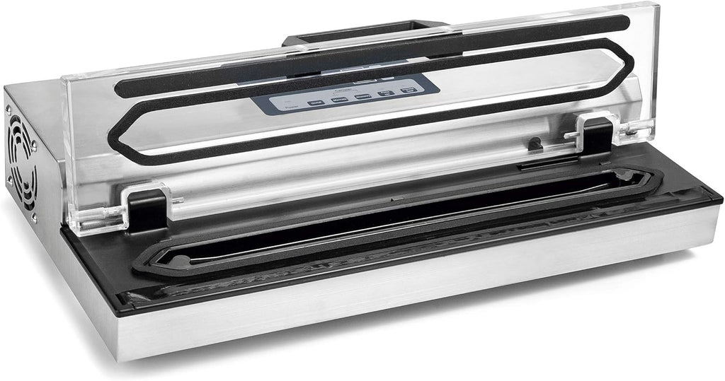 Lacor - 69540 - Envasadora al vacio, Máquina de vacio, Selladora de Alimentos, Acero inoxidable, Libre BPA, Sellado Hermético, 650W, 40cm, Inox