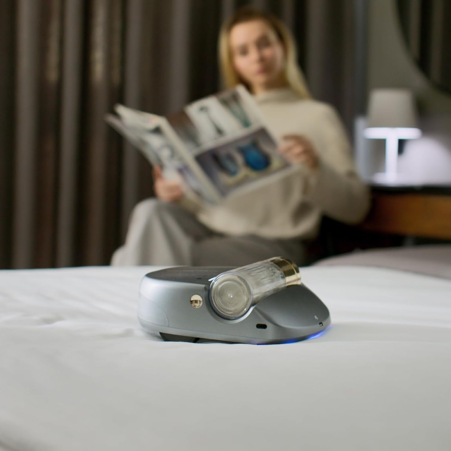 Robot X1, Aspirador de Acaros, Navegación Inteligente, Limpieza Automática de Cama, Manos Libres, Detección de Bordes, Cuatro Modos de Limpieza, 55dB Silencioso, Succión de 14AW