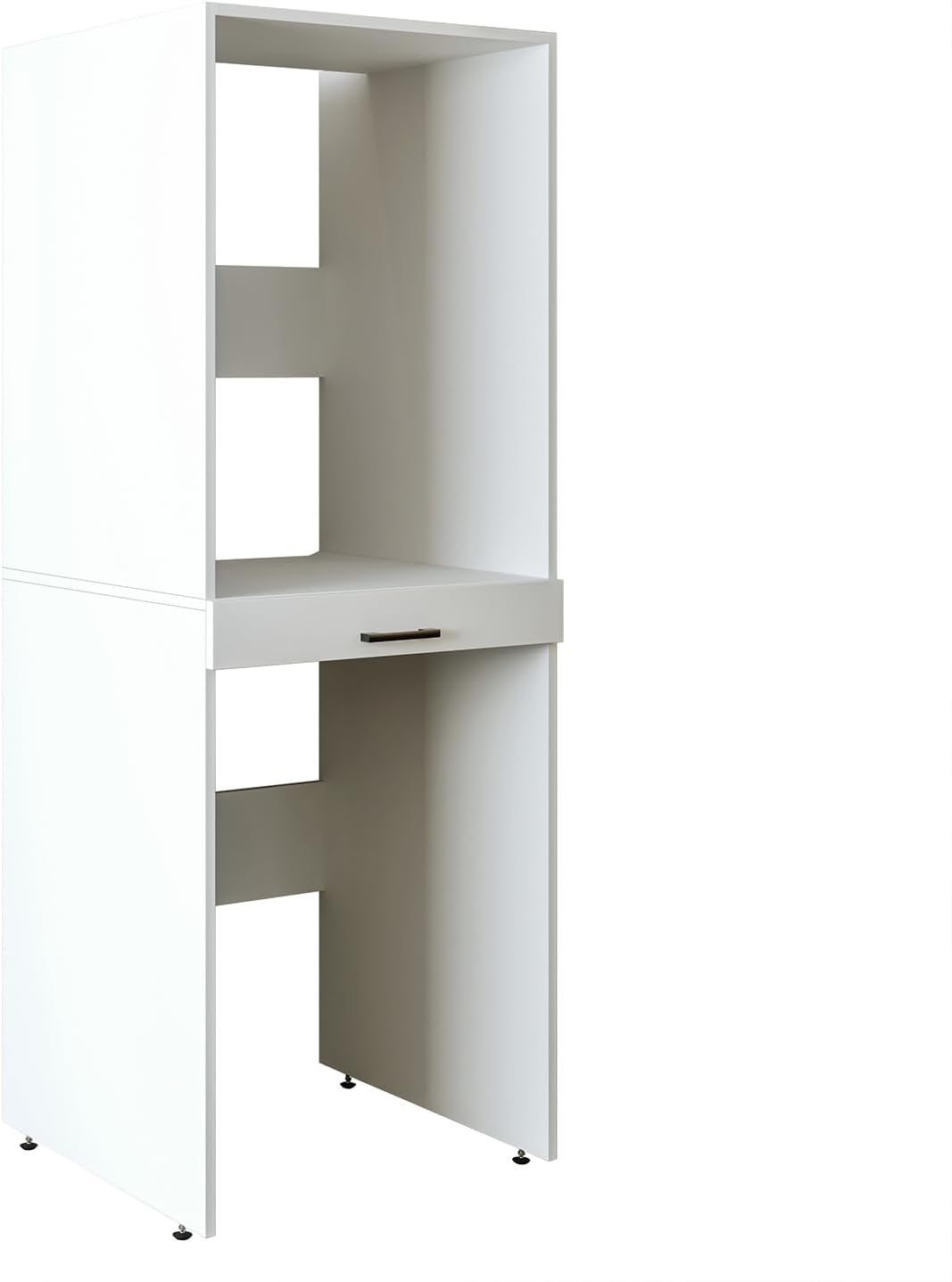 • Armario para lavadora y secadora • Con encimera extraíble • Blanco • Roble negro • Armario sobreestructura (- blanco, sin armario plegable)