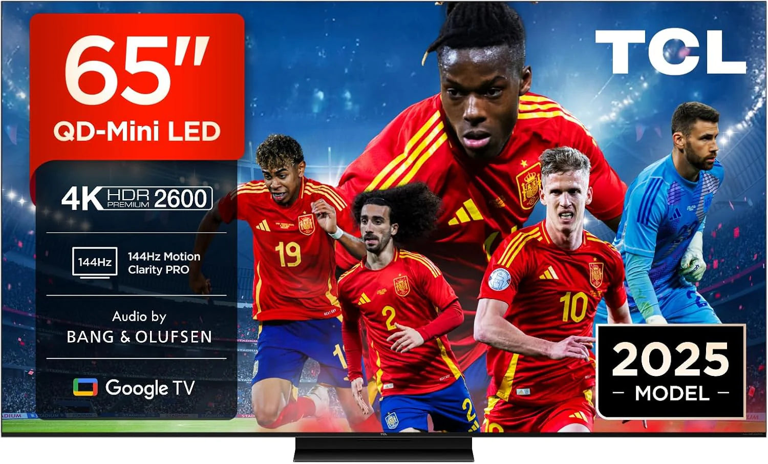 TCL 98Q6C TV 98 Inch QD-Mini LED 4K Smart TV, 1000 nits, 144Hz Motion Clarity Pro, Onkyo 2.1, Game Master, FreeSync, Google TV, Dolby Vision IQ and Atmos