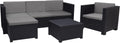 SP Berner - Shaf - Manhattan | Outdoor Living Room Furniture Set - 5 Seater Outdoor Garden Furniture Set | Made in Spain with Recycled Materials - Graphite Colour