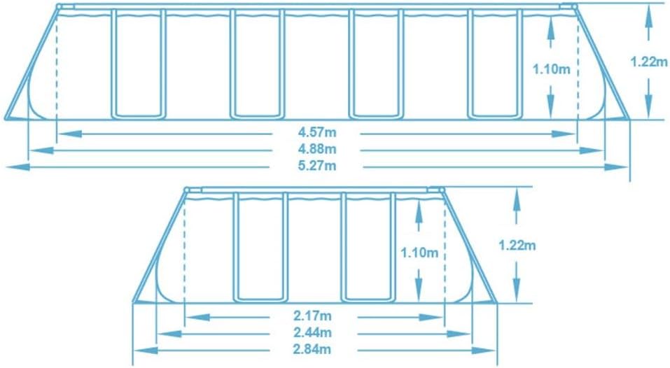 Bestway Juego de Piscina Rectangular de 16' x 8' x 48"/4.88 m x 2.44 m x 1.22 m