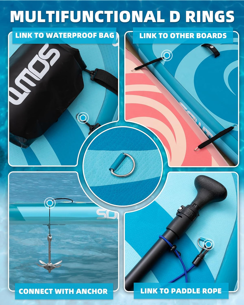 Tabla de Paddle Surf Hinchable 320cm con Accesorios Incluidos de Primera Calidad, Remo Ajustable, Bomba de Mano, Mochila de Transporte. 320 x 84 x 15 cm, Soporta hasta 158Kg