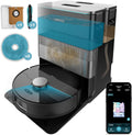 Cecotec Robot Aspirador y Friegasuelos con IA y Base Autovaciado Conga X70. Motor de Succión 15000Pa, Base 4 en 1, Tecnología Láser, Mopas Giratorias, Cepillo Lateral, App y Bluetooth