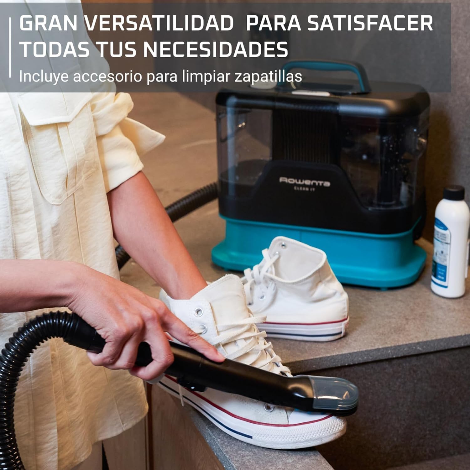 Rowenta Clean It, Aspirador de tapicerías, Limpieza Rápida y Fácil, Apto para Suciedad de Mascotas, Alfombras, Interior del Coche, 750w, 6acc, IN5020F0