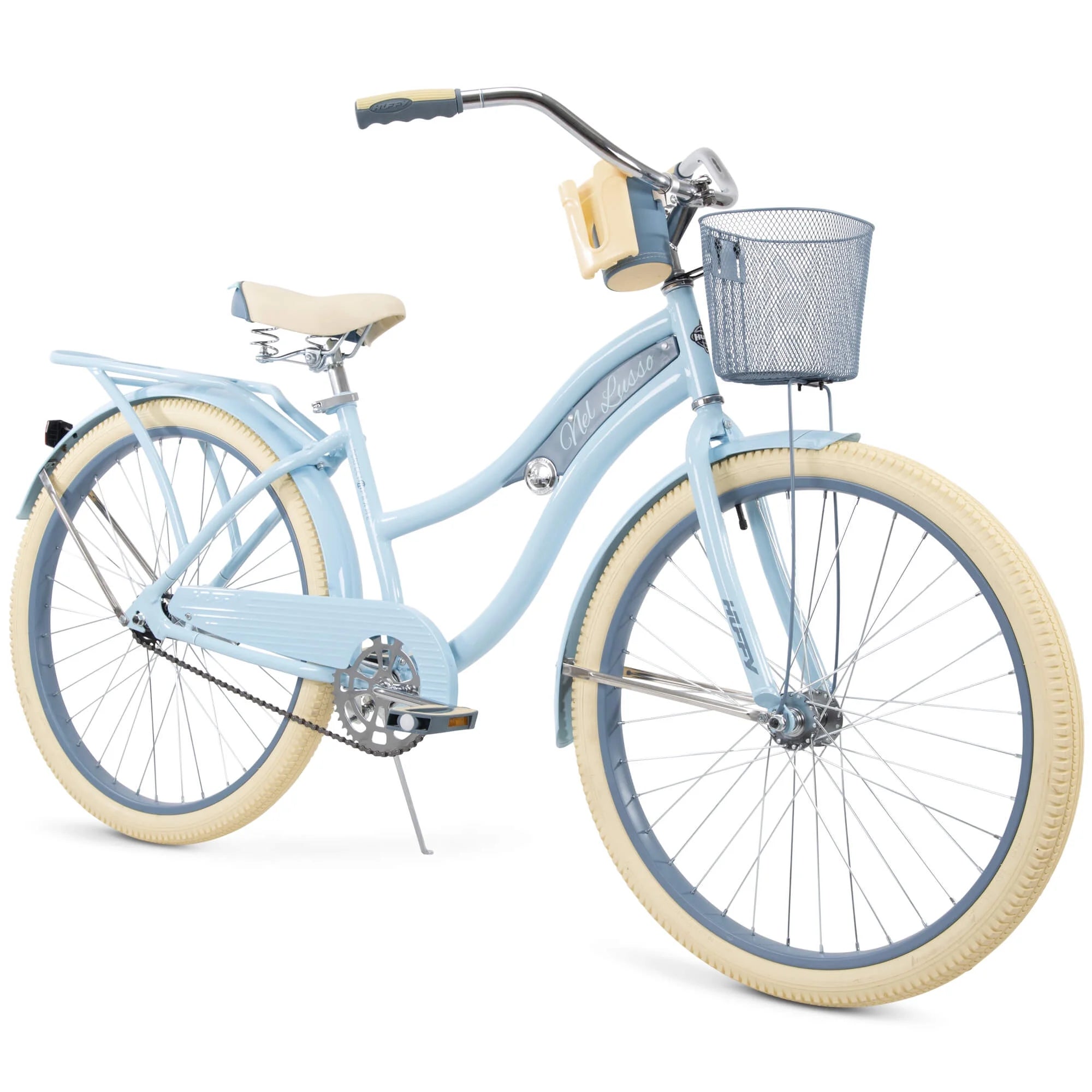 2025 Bicicleta Cruiser Clásica Huffy Nel Lusso con cuadro Perfect Fit, Mujer, Azul Claro, 26"