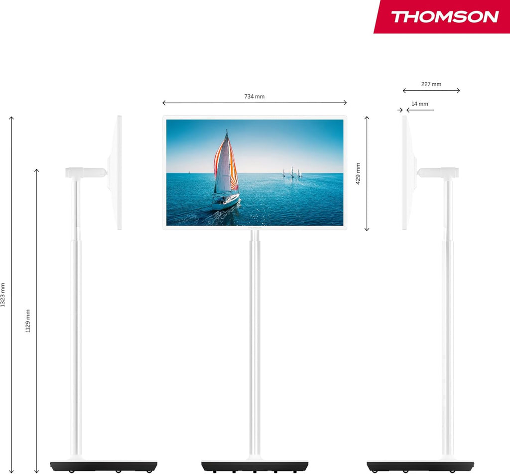THOMSON 32 Pulgadas (81 cm) Go TV, Televisor Android Portátil – HD Ready (1366x768), Control por Voz, Bluetooth 5.1, Wi-Fi, Función de Punto de Acceso, hasta 4 Horas de Autonomía - 32HA4M44