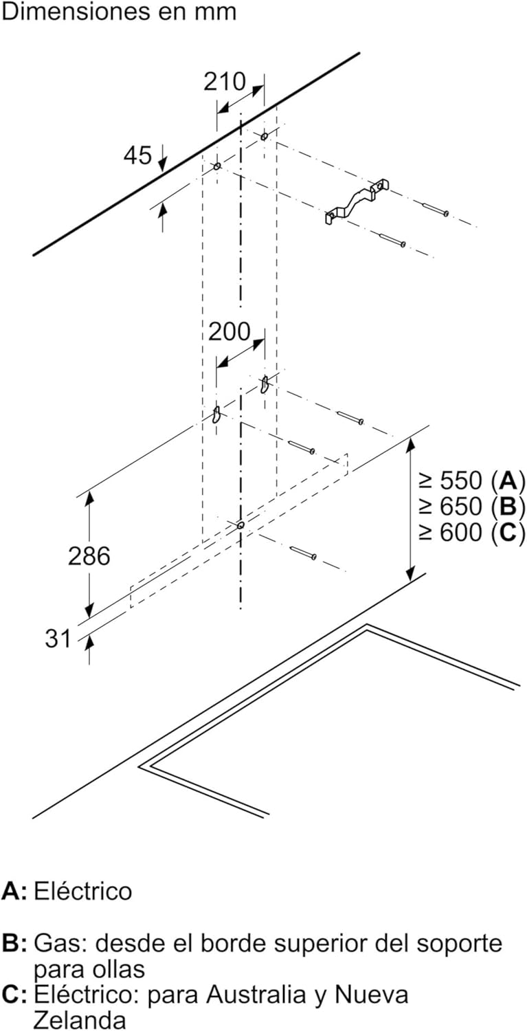 Balay - Campana Decorativa de Pared, Iluminación LED, 60 cm, 4 Potencias, Acero Inoxidable, 3BC067EX