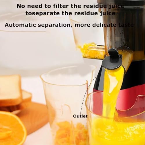 Exprimidor de prensa en frío, máquina de masticación lenta con gran canal de alimentación para frutas y verduras enteras, fácil de limpiar para un jugo saludable