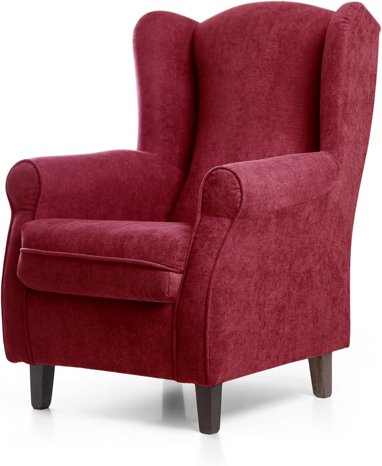 SUENOSZZZ-ESPECIALISTAS DEL DESCANSO SUEÑOS ZZZ - Sillón Irene, sillón orejero de Lactancia tapizado en Tela Anti Manchas Color Marrón, sillón butaca para Dormitorio, salón o habitación de bebé