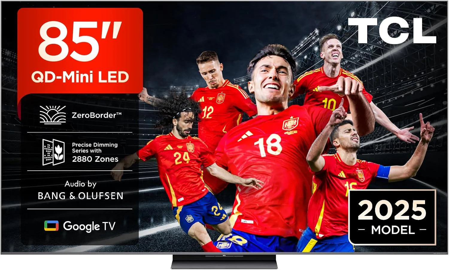 TCL 98Q6C TV 98 Inch QD-Mini LED 4K Smart TV, 1000 nits, 144Hz Motion Clarity Pro, Onkyo 2.1, Game Master, FreeSync, Google TV, Dolby Vision IQ and Atmos