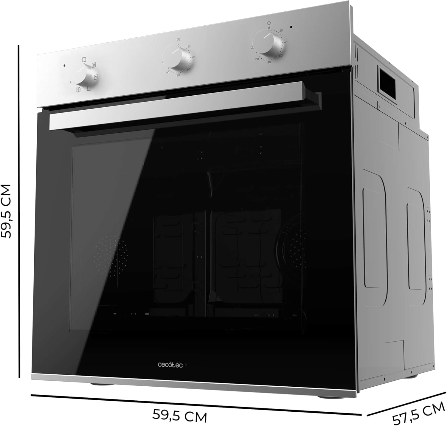 Cecotec Horno Integrable Multifunción 70L Bolero Hexa M236000 Line Time. 2800W, 6 Funciones, Temporizador, Steam Base XXL, Steam Assist, Steam EasyClean, Cooling Fan, Modo Defrost, Eco, Convección