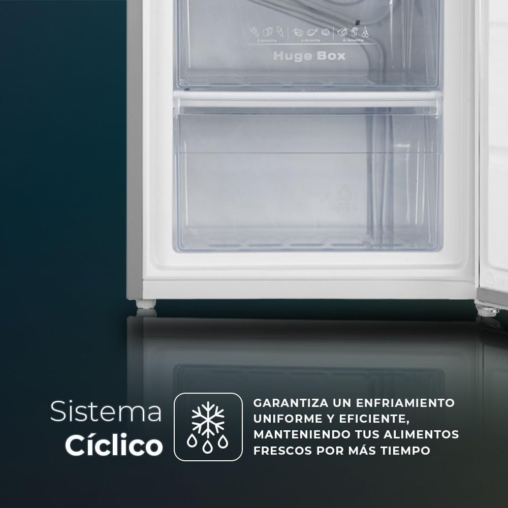 Svan Congelador vertical Inox SCV855500EX. Capacidad 85 Litros, Puerta Reversible, Bajo nivel Sonoro, Eficiencia Energética Clase E