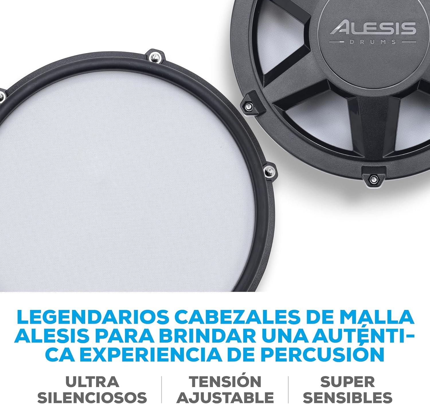 Alesis Nitro Max Kit Batería Electrónica con Parches Silenciosos de Malla, Caja de Doble Zona de 10", Bluetooth, 440+ Sonidos Auténticos, Lecciones Drumeo, USB MIDI, Pedal de Bombo