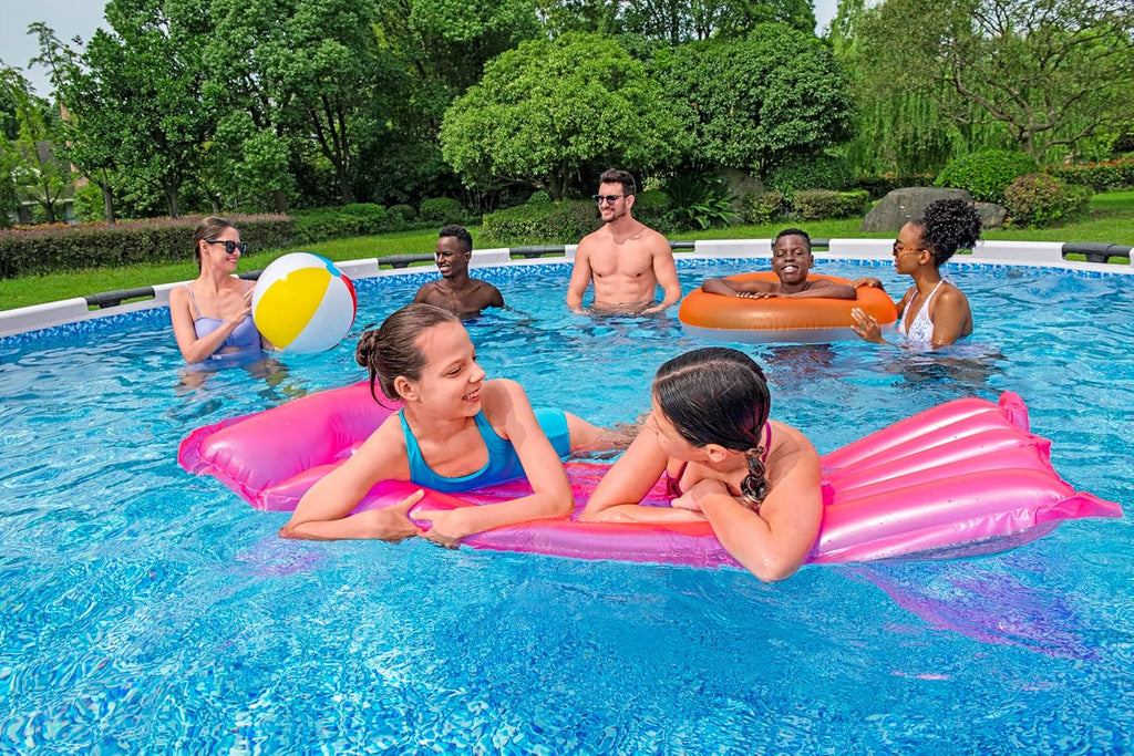 Bestway Steel Pro MAX Frame - Juego de Piscina con Bomba de Filtro, diámetro de 366 x 76 cm, Color Gris Claro, Redondo