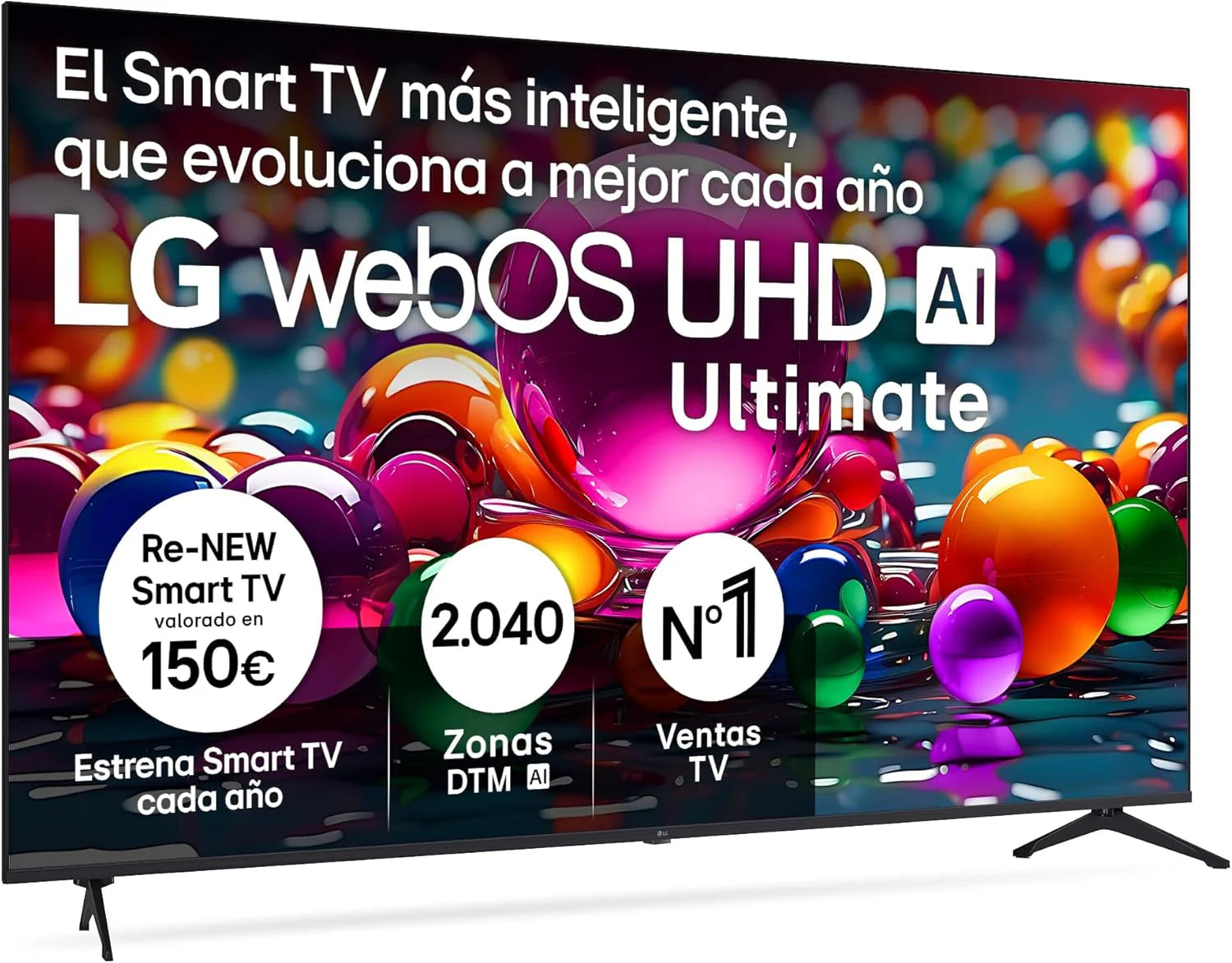 LG 65UA73006LA - TV 65", UHD 4K, WebOS 25, Ultimate IA, HDR10 Pro, Super Upscaling, Dolby Digital Plus, Google Assistant, Black