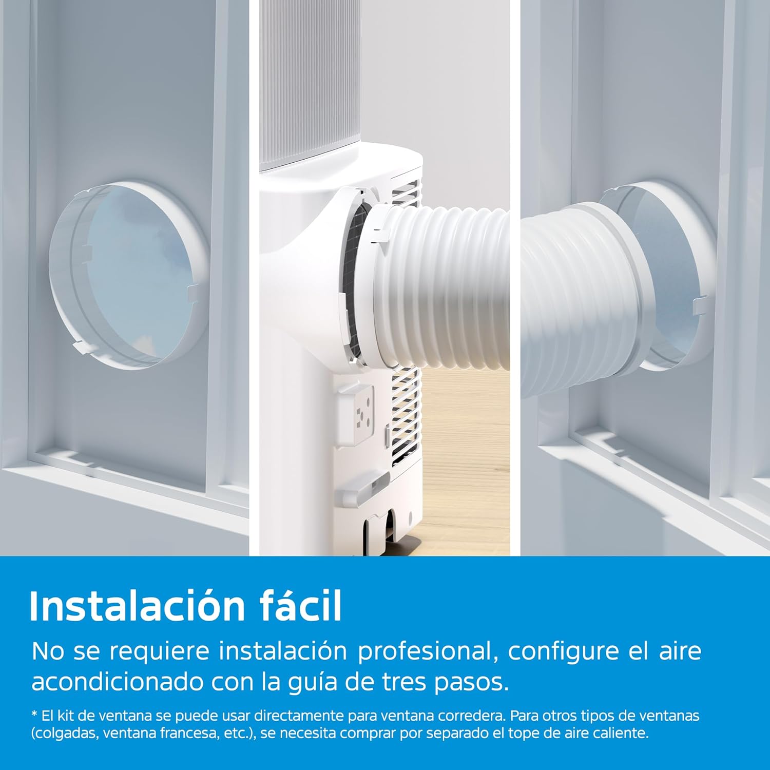 MIDEA Pingüino Aire Acondicionado Portátil 3 en 1 | 3000 Frigorías / 12000 BTU | Air conditioner Silencioso 43m2 - Deshumidificador Ventilador Climatizador 3500 W - 4 modalidades con kit de ventana