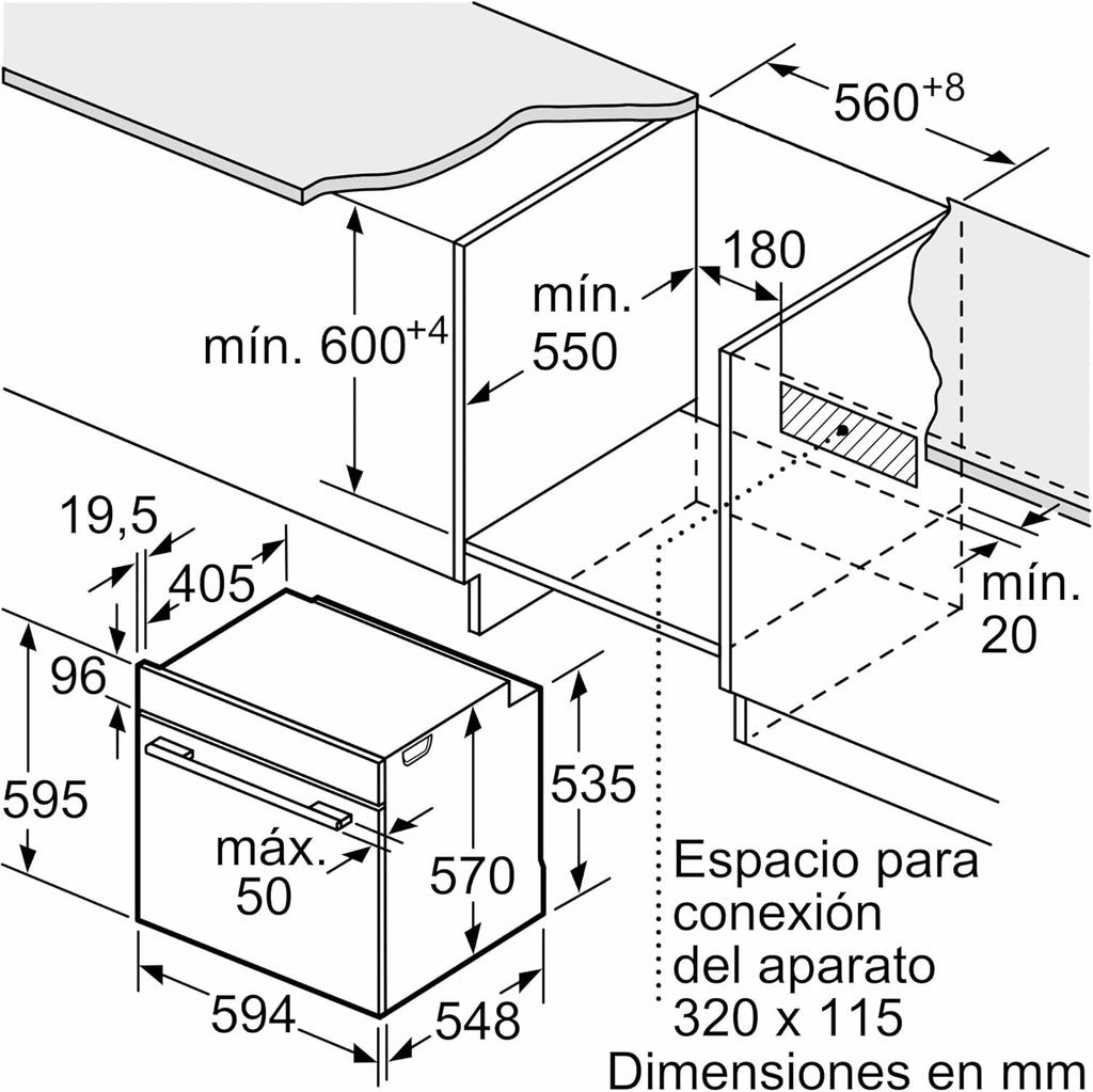 Balay – Horno multifunción, 60 cm de ancho, 71L, Serie Cristal, Función Freidora de aire, Aqualisis, blanco, 3HB5159B4