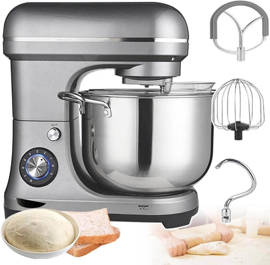 Batidora de pedestal comercial: 2000 W de alta potencia, 10 L de capacidad, control de 8 velocidades con accesorios para panaderías, restaurantes, pizzerías y escuelas.