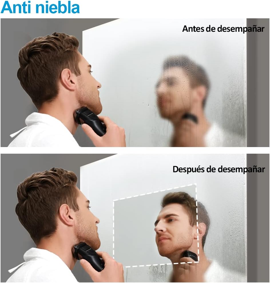 Heilmetz Espejo de baño Iluminado por LED con Lupa 3X, 80 x 60 cm, con Interruptor táctil y función antivaho, Reloj y Bluetooth, Regulable, Tres Colores, Tipo13