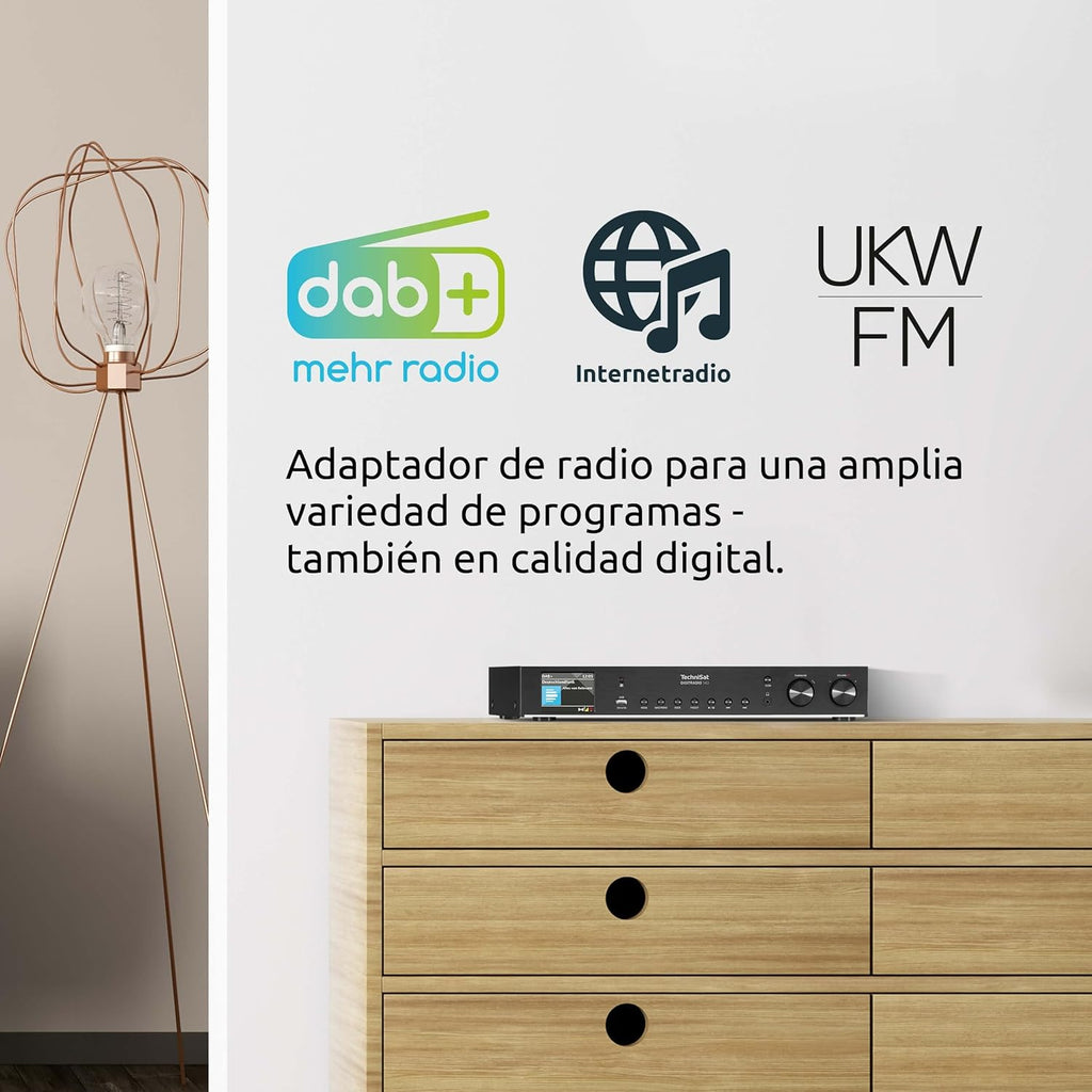 TechniSat DIGITRADIO 143 (V3) - Sintonizador HiFi de Radio por Internet (Radio Digital Dab+, transmisión de Audio Bluetooth, Spotify Connect, Antena de Lanzamiento, Control Remoto, Ancho de 43,5 cm)