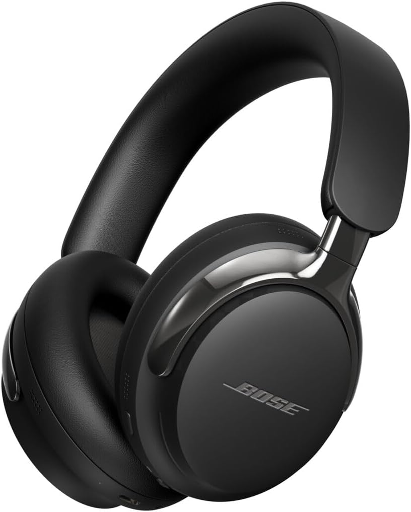 Bose QuietComfort Ultra (2. generacji) słuchawki Bluetooth, słuchawki bezprzewodowe z dźwiękiem przestrzennym, słuchawki nauszne z redukcją szumów z mikrofonem, do 30 godz. odtwarzania, czarny