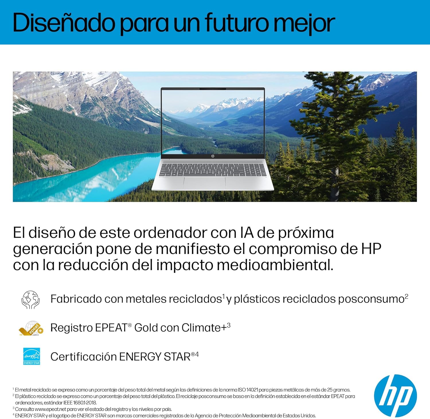 HP OmniBook 5 16″ OLED, Ordenador portátil (Procesador AMD Ryzen AI 7 350, 32GB RAM, 1TB SSD, Gráficos AMD Radeon 860M, Windows 11 Home) Azul - Teclado QWERTY Español