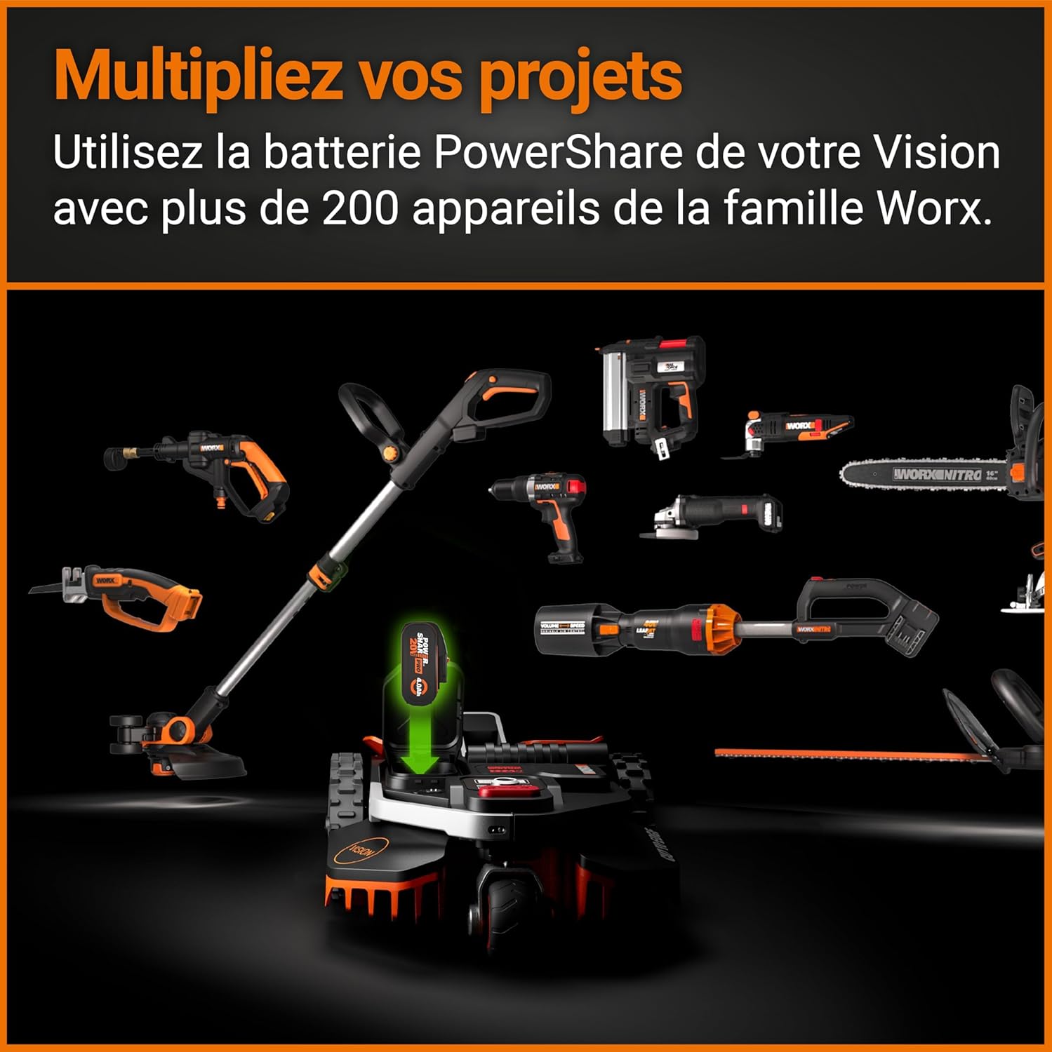 WORX Landroid Vision S250 WR202E Robot cortacésped para Jardines de hasta 250 m² – Robot cortacésped Inteligente sin Cable de limitación – WiFi y Bluetooth – prevención Activa de obstáculos con