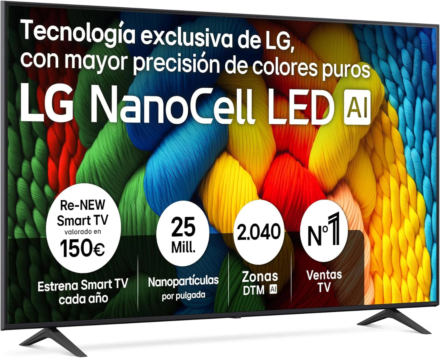 LG 65UA73006LA - TV 65", UHD 4K, WebOS 25, Ultimate IA, HDR10 Pro, Super Upscaling, Dolby Digital Plus, Google Assistant, Black